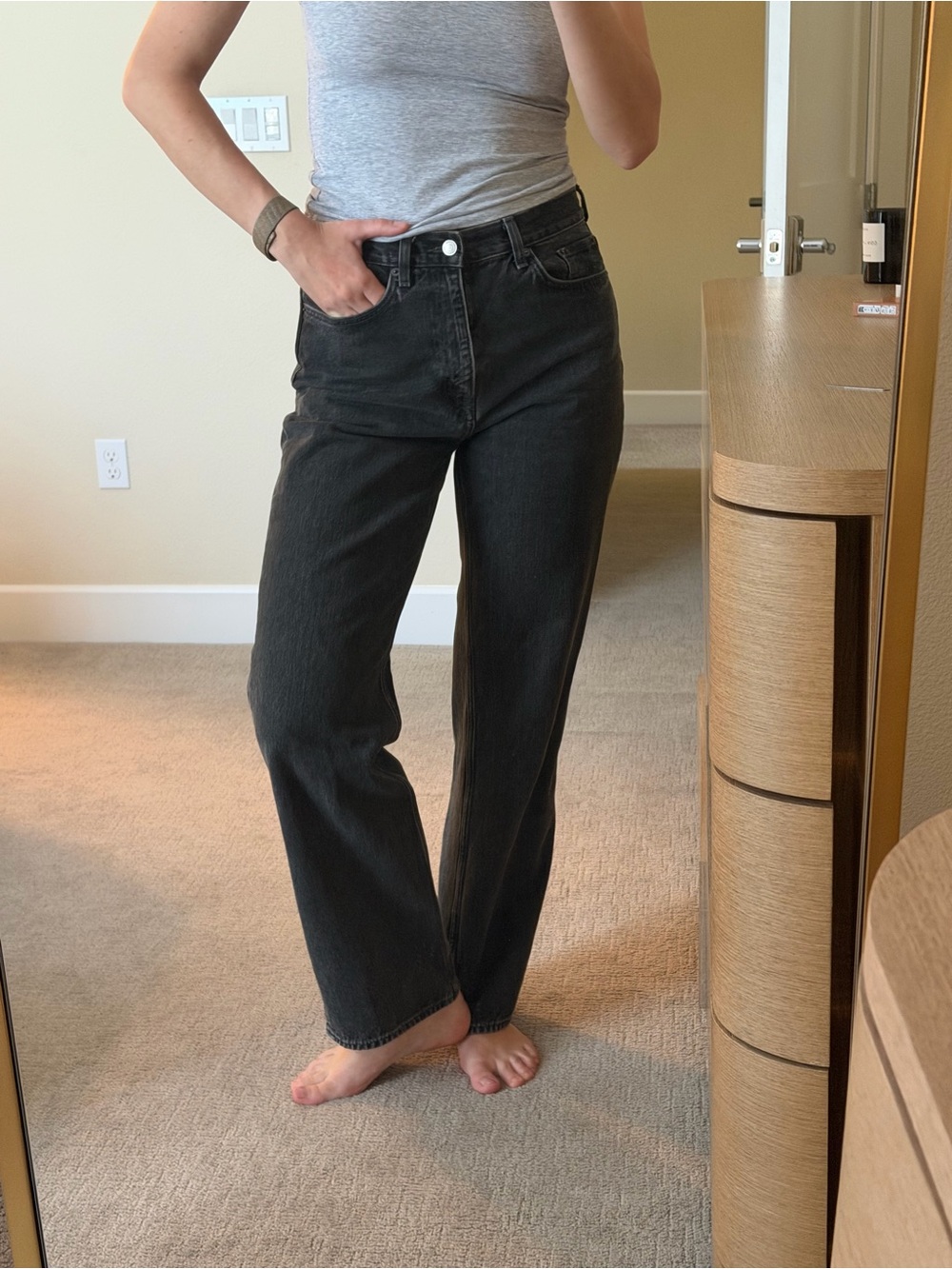 COS Black Straight-Leg Jeans
